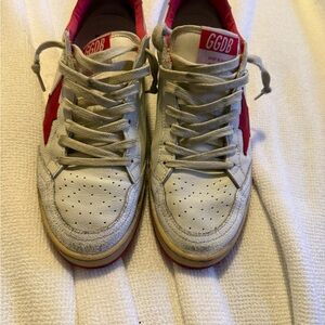 GGDB White and Red Sneakers